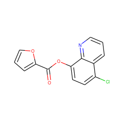 O=C(Oc1ccc(Cl)c2cccnc12)c1ccco1 ZINC000000078754