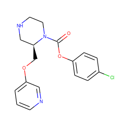 O=C(Oc1ccc(Cl)cc1)N1CCNC[C@@H]1COc1cccnc1 ZINC000114580094