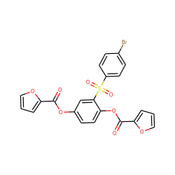 O=C(Oc1ccc(OC(=O)c2ccco2)c(S(=O)(=O)c2ccc(Br)cc2)c1)c1ccco1 ZINC000008450130