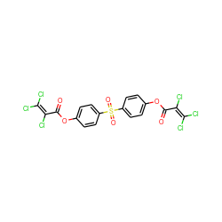 O=C(Oc1ccc(S(=O)(=O)c2ccc(OC(=O)C(Cl)=C(Cl)Cl)cc2)cc1)C(Cl)=C(Cl)Cl ZINC000002155429