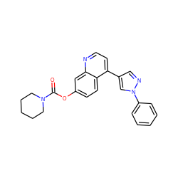 O=C(Oc1ccc2c(-c3cnn(-c4ccccc4)c3)ccnc2c1)N1CCCCC1 ZINC000084632950