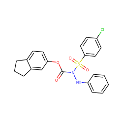 O=C(Oc1ccc2c(c1)CCC2)N(Nc1ccccc1)S(=O)(=O)c1ccc(Cl)cc1 ZINC001772649235