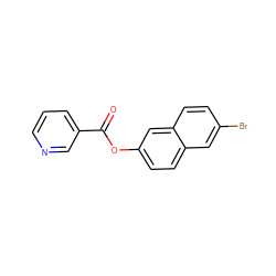 O=C(Oc1ccc2cc(Br)ccc2c1)c1cccnc1 ZINC000000241602