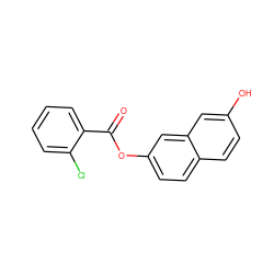 O=C(Oc1ccc2ccc(O)cc2c1)c1ccccc1Cl ZINC000000365207