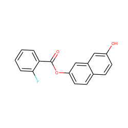 O=C(Oc1ccc2ccc(O)cc2c1)c1ccccc1F ZINC000000365190