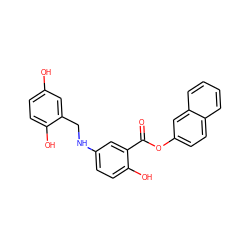 O=C(Oc1ccc2ccccc2c1)c1cc(NCc2cc(O)ccc2O)ccc1O ZINC000013735462