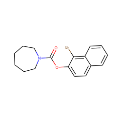 O=C(Oc1ccc2ccccc2c1Br)N1CCCCCC1 ZINC000004522636