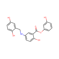 O=C(Oc1cccc(O)c1)c1cc(NCc2cc(O)ccc2O)ccc1O ZINC000013735453