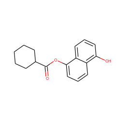 O=C(Oc1cccc2c(O)cccc12)C1CCCCC1 ZINC000000383788