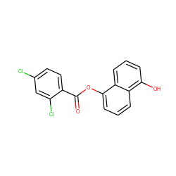 O=C(Oc1cccc2c(O)cccc12)c1ccc(Cl)cc1Cl ZINC000000383740