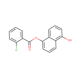 O=C(Oc1cccc2c(O)cccc12)c1ccccc1Cl ZINC000000383781