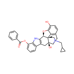 O=C(Oc1cccc2c3c([nH]c12)[C@H]1Oc2c(O)ccc4c2[C@@]12CCN(CC1CC1)[C@H](C4)[C@]2(O)C3)c1ccccc1 ZINC000028521587