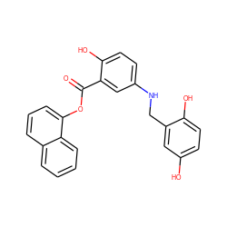 O=C(Oc1cccc2ccccc12)c1cc(NCc2cc(O)ccc2O)ccc1O ZINC000013735459