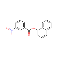 O=C(Oc1cccc2ccccc12)c1cccc([N+](=O)[O-])c1 ZINC000000038496