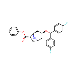 O=C(Oc1ccccc1)[C@H]1C[C@H]2C[C@H](OC(c3ccc(F)cc3)c3ccc(F)cc3)C[C@H]1N2 ZINC000101089949