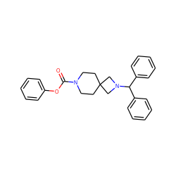 O=C(Oc1ccccc1)N1CCC2(CC1)CN(C(c1ccccc1)c1ccccc1)C2 ZINC000003956036