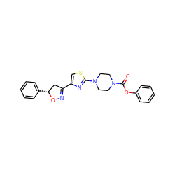 O=C(Oc1ccccc1)N1CCN(c2nc(C3=NO[C@H](c4ccccc4)C3)cs2)CC1 ZINC000653851941