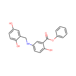 O=C(Oc1ccccc1)c1cc(NCc2cc(O)ccc2O)ccc1O ZINC000012352696