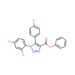 O=C(Oc1ccccc1)c1nnn(-c2ccc(Cl)cc2Cl)c1-c1ccc(Cl)cc1 ZINC000040409192