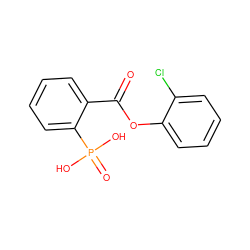 O=C(Oc1ccccc1Cl)c1ccccc1P(=O)(O)O ZINC000002776550