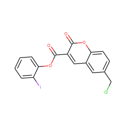 O=C(Oc1ccccc1I)c1cc2cc(CCl)ccc2oc1=O ZINC000013676412