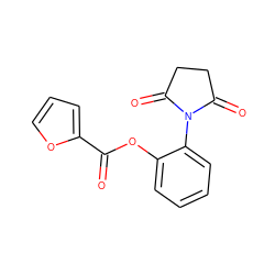 O=C(Oc1ccccc1N1C(=O)CCC1=O)c1ccco1 ZINC000000521429