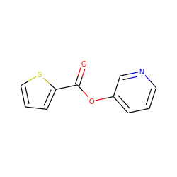 O=C(Oc1cccnc1)c1cccs1 ZINC000000242117