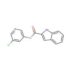 O=C(Oc1cncc(Cl)c1)c1cc2ccccc2[nH]1 ZINC000040585265