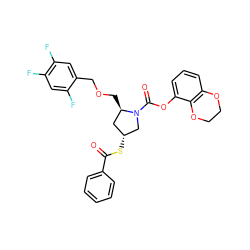 O=C(S[C@@H]1C[C@@H](COCc2cc(F)c(F)cc2F)N(C(=O)Oc2cccc3c2OCCO3)C1)c1ccccc1 ZINC000028523796