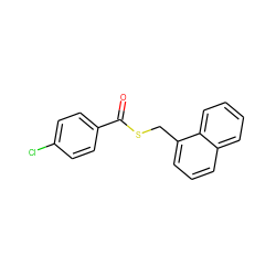 O=C(SCc1cccc2ccccc12)c1ccc(Cl)cc1 ZINC000001668531