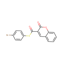 O=C(Sc1ccc(Br)cc1)c1cc2ccccc2oc1=O ZINC000169325579