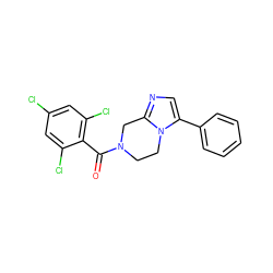 O=C(c1c(Cl)cc(Cl)cc1Cl)N1CCn2c(-c3ccccc3)cnc2C1 ZINC000095565863