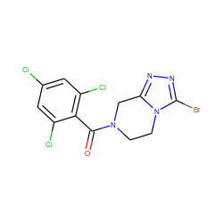 O=C(c1c(Cl)cc(Cl)cc1Cl)N1CCn2c(Br)nnc2C1 ZINC000095565670