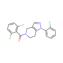 O=C(c1c(Cl)cccc1Cl)N1CCc2c(cnn2-c2ccccc2Cl)C1 ZINC000028708539