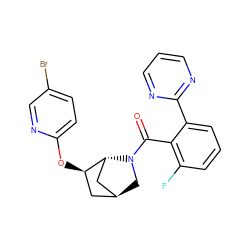 O=C(c1c(F)cccc1-c1ncccn1)N1C[C@H]2C[C@@H](Oc3ccc(Br)cn3)[C@H]1C2 ZINC000221696528