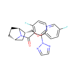 O=C(c1c(F)cccc1-n1nccn1)N1[C@H]2CC[C@H]1[C@H](COc1ccc(F)cn1)C2 ZINC000226074356