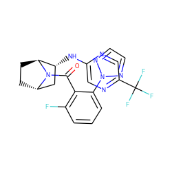 O=C(c1c(F)cccc1-n1nccn1)N1[C@H]2CC[C@H]1[C@H](Nc1cnc(C(F)(F)F)cn1)C2 ZINC000221042100