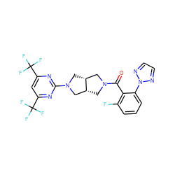 O=C(c1c(F)cccc1-n1nccn1)N1C[C@@H]2CN(c3nc(C(F)(F)F)cc(C(F)(F)F)n3)C[C@@H]2C1 ZINC000167213434