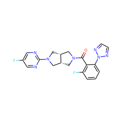 O=C(c1c(F)cccc1-n1nccn1)N1C[C@@H]2CN(c3ncc(F)cn3)C[C@@H]2C1 ZINC000116823423