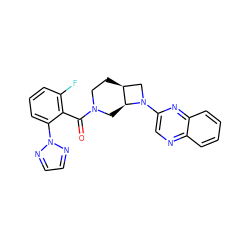 O=C(c1c(F)cccc1-n1nccn1)N1CC[C@H]2CN(c3cnc4ccccc4n3)[C@H]2C1 ZINC000150061218