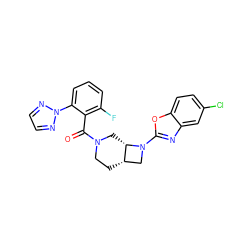 O=C(c1c(F)cccc1-n1nccn1)N1CC[C@H]2CN(c3nc4cc(Cl)ccc4o3)[C@H]2C1 ZINC000116828620