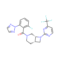 O=C(c1c(F)cccc1-n1nccn1)N1CC[C@H]2CN(c3nccc(C(F)(F)F)n3)[C@H]2C1 ZINC000116825251