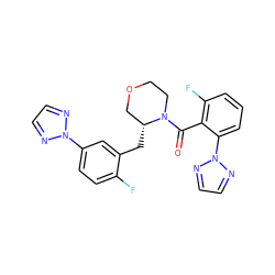 O=C(c1c(F)cccc1-n1nccn1)N1CCOC[C@H]1Cc1cc(-n2nccn2)ccc1F ZINC001772645784