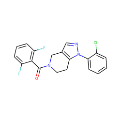 O=C(c1c(F)cccc1F)N1CCc2c(cnn2-c2ccccc2Cl)C1 ZINC000028708537