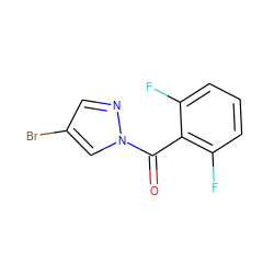 O=C(c1c(F)cccc1F)n1cc(Br)cn1 ZINC000000037171