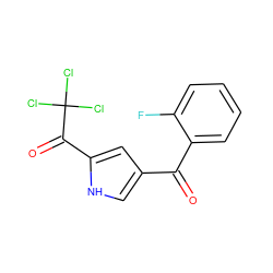 O=C(c1c[nH]c(C(=O)C(Cl)(Cl)Cl)c1)c1ccccc1F ZINC000003069925