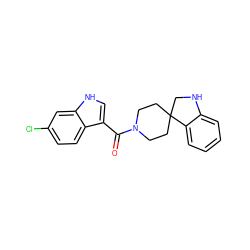 O=C(c1c[nH]c2cc(Cl)ccc12)N1CCC2(CC1)CNc1ccccc12 ZINC000141953406