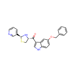 O=C(c1c[nH]c2ccc(OCc3ccccc3)cc12)[C@@H]1CS[C@@H](c2cccnc2)N1 ZINC000013737445