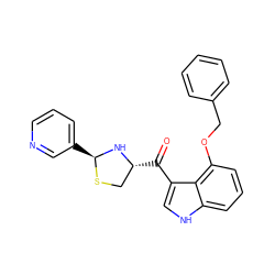 O=C(c1c[nH]c2cccc(OCc3ccccc3)c12)[C@@H]1CS[C@@H](c2cccnc2)N1 ZINC000013737443