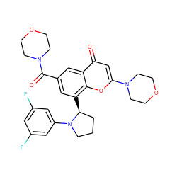 O=C(c1cc([C@H]2CCCN2c2cc(F)cc(F)c2)c2oc(N3CCOCC3)cc(=O)c2c1)N1CCOCC1 ZINC000203774092